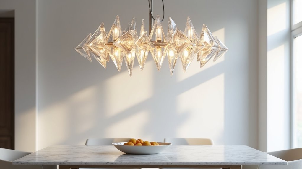 contemporary geometric crystal chandeliers