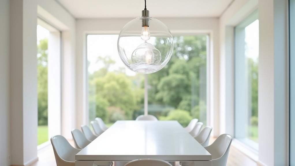 contemporary glass orb chandelier