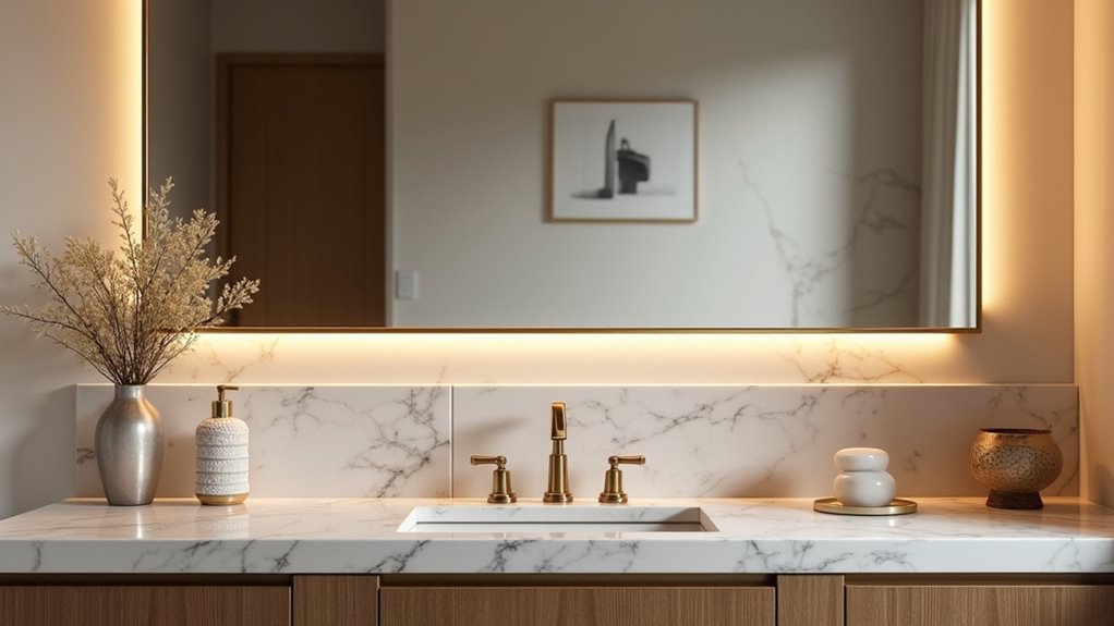 contemporary illuminated bathroom mirror
