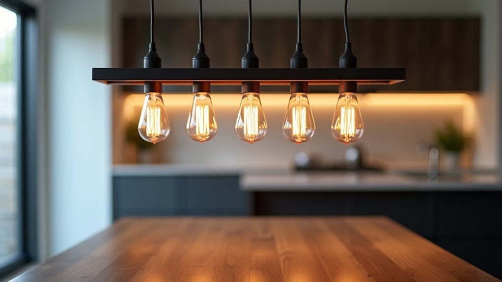 contemporary linear dining lighting