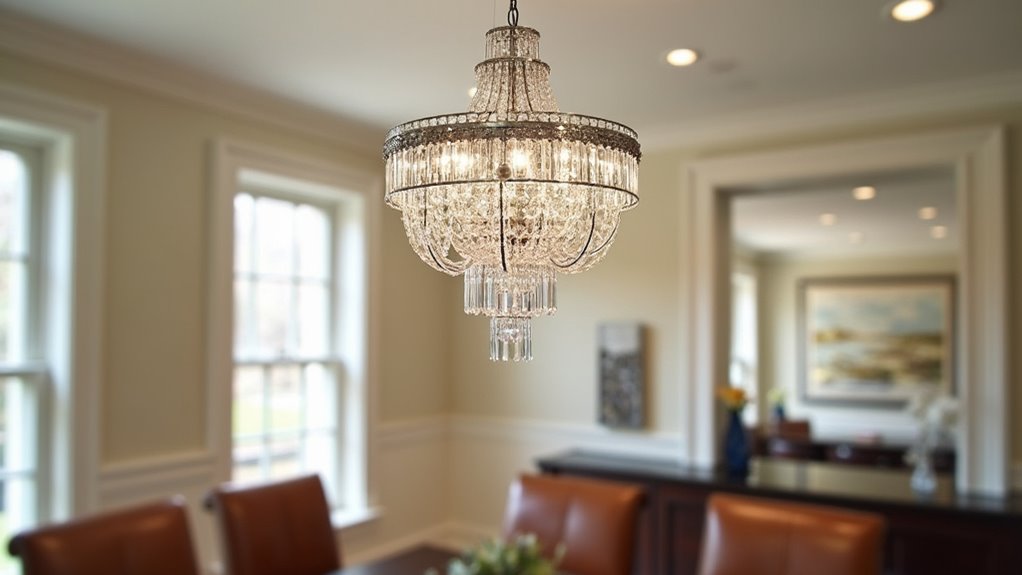 contemporary metal crystal chandelier