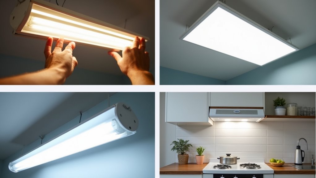 convert fluorescent kitchen lights