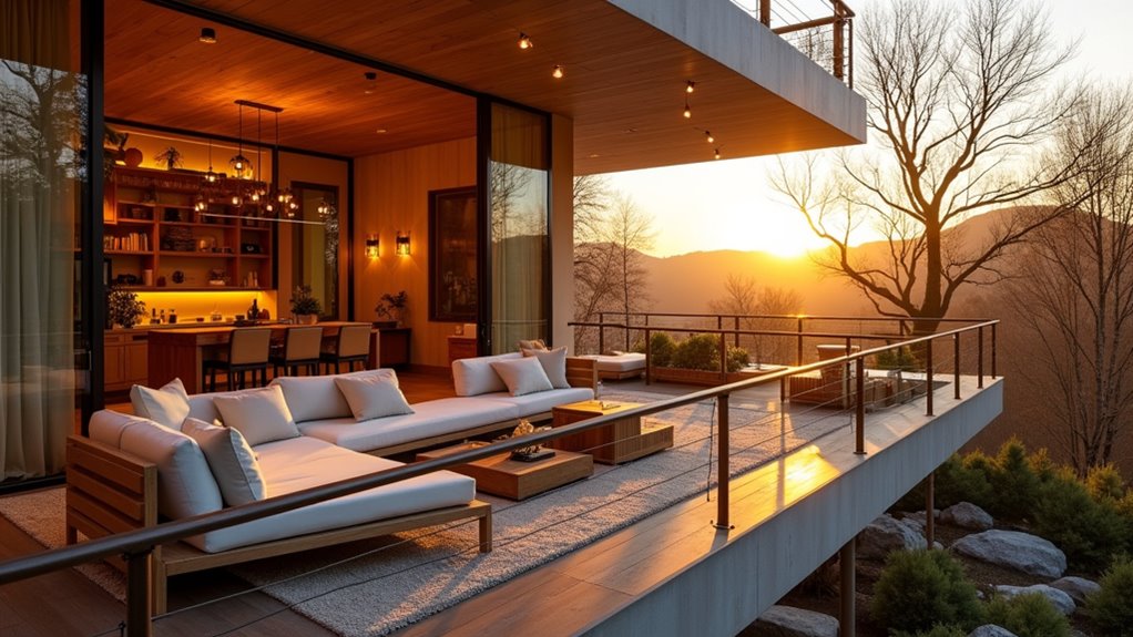 cozy entertainment balcony design