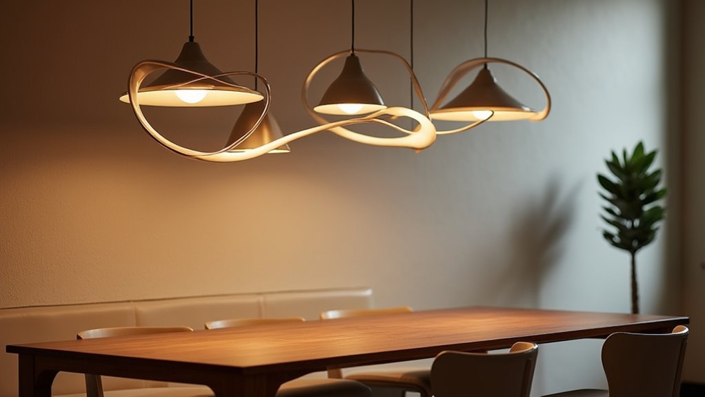 curvy artistic kitchen lighting