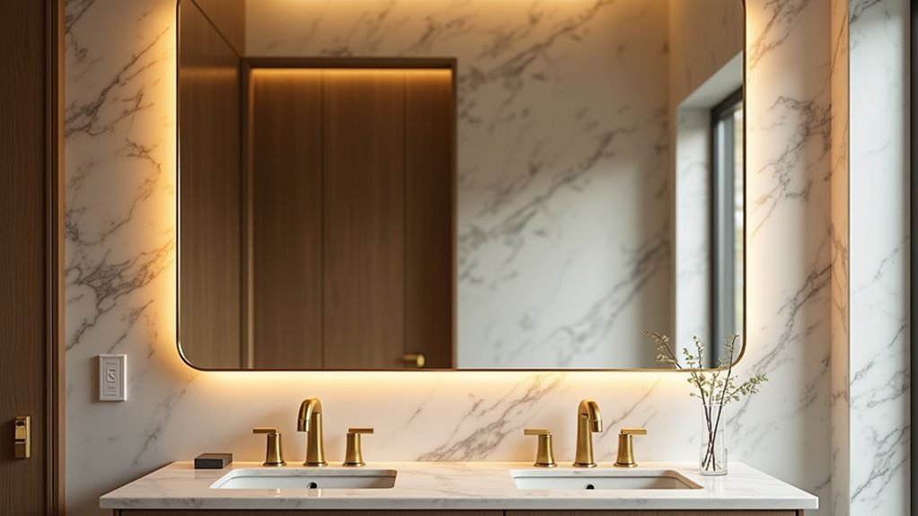 customizable elegant brass mirror
