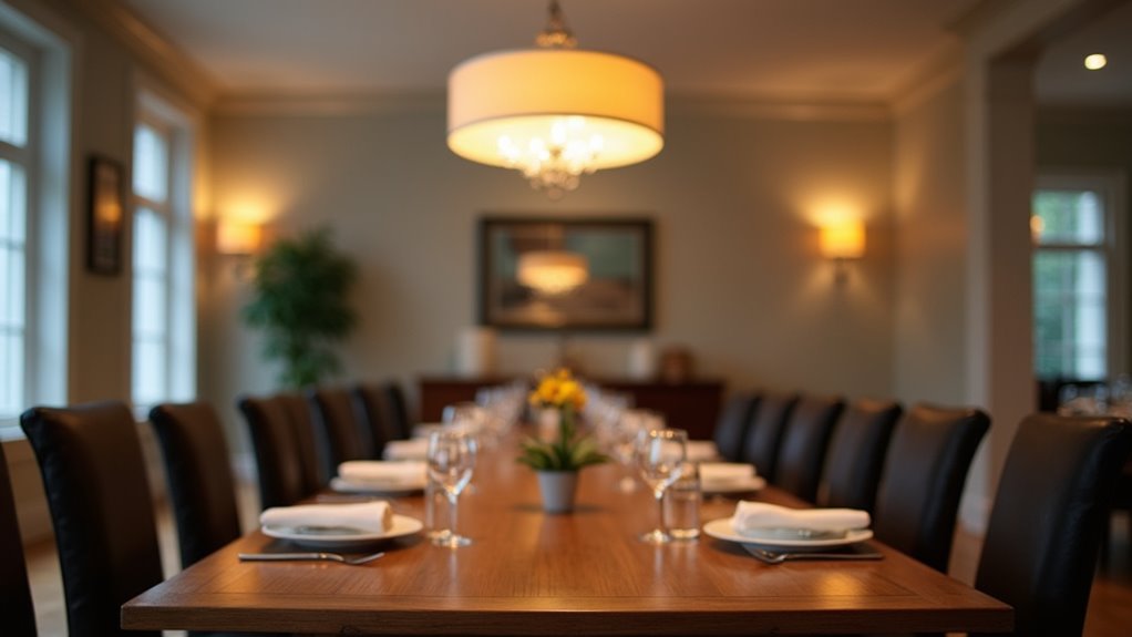 dining room fixture size