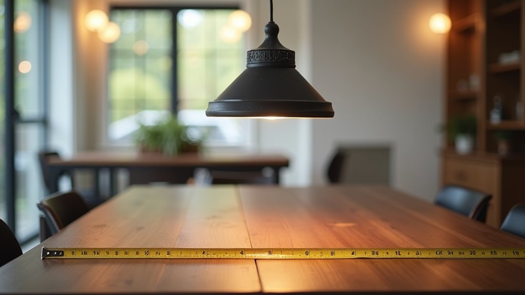 dining room pendant lighting height