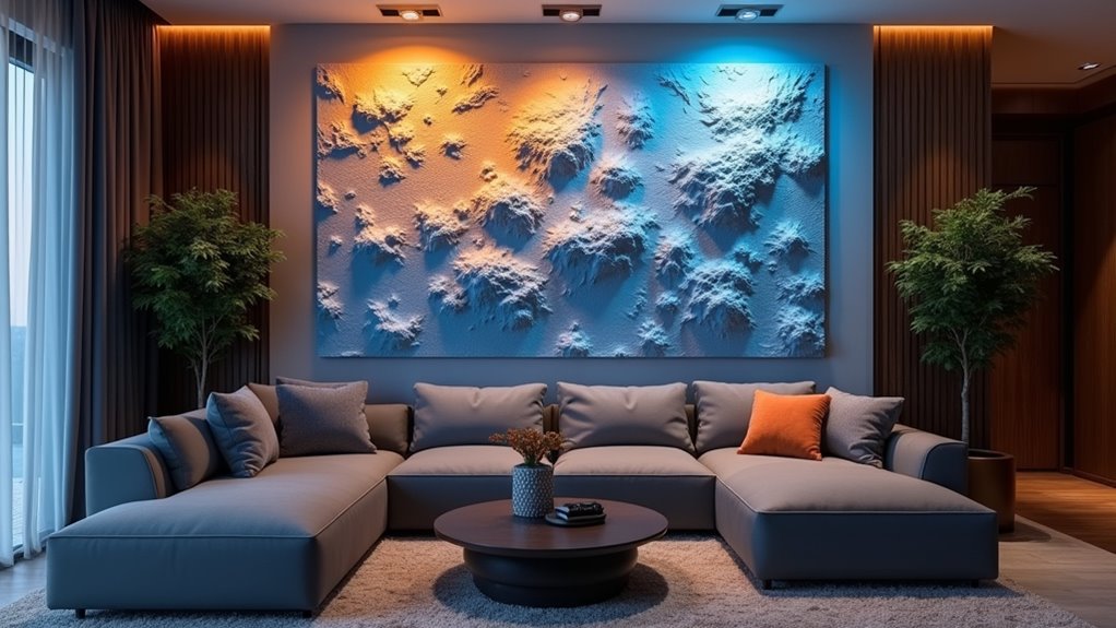 dynamic light enhanced textured art