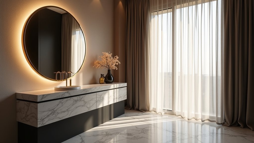 elegant brass wall mirror