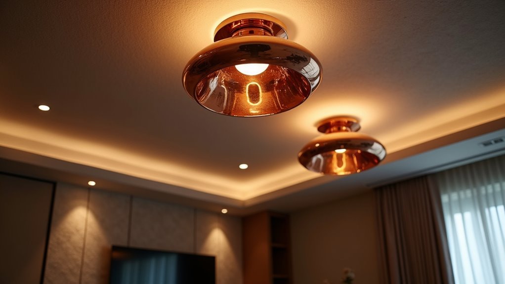 elegant copper semi flush mounts