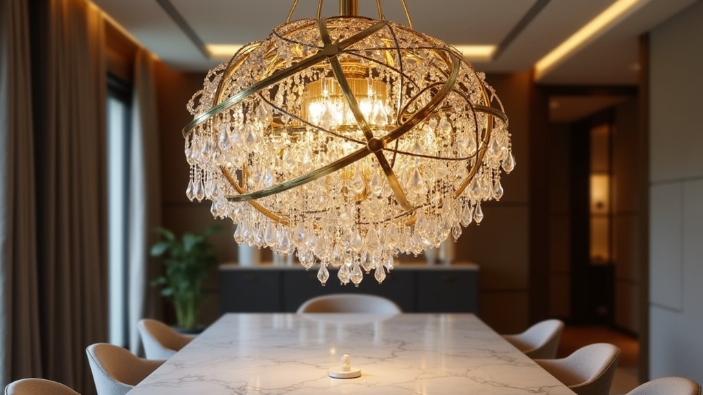elegant gold crystal lighting