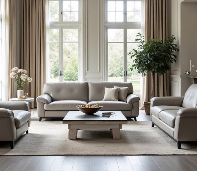 10 Stunning Light Gray Leather Living Room Sets for Your Home