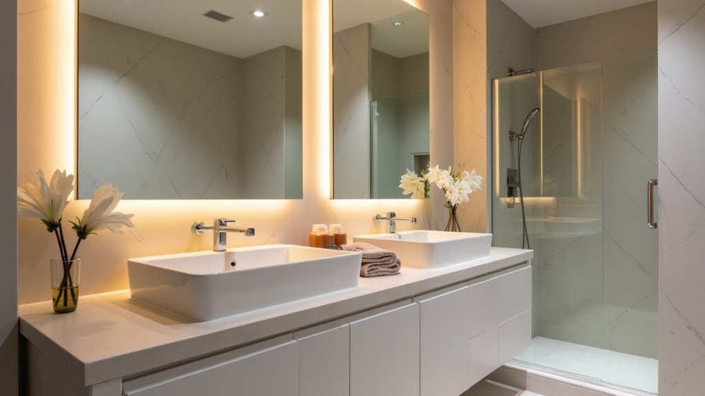 elegant illuminated bathroom mirrors