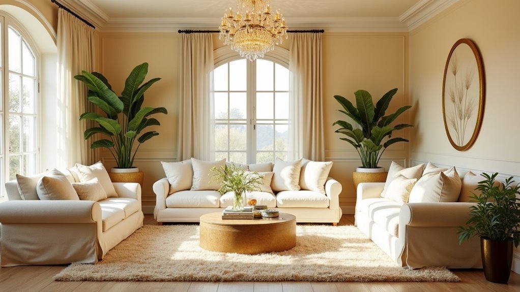 elegant light gold walls