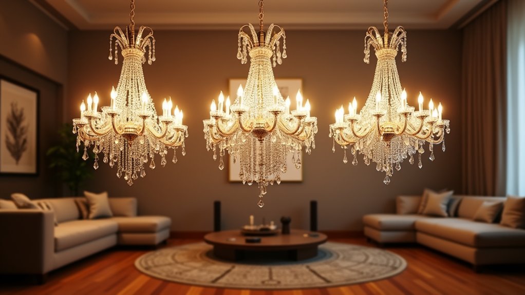 elegant living room chandelier options