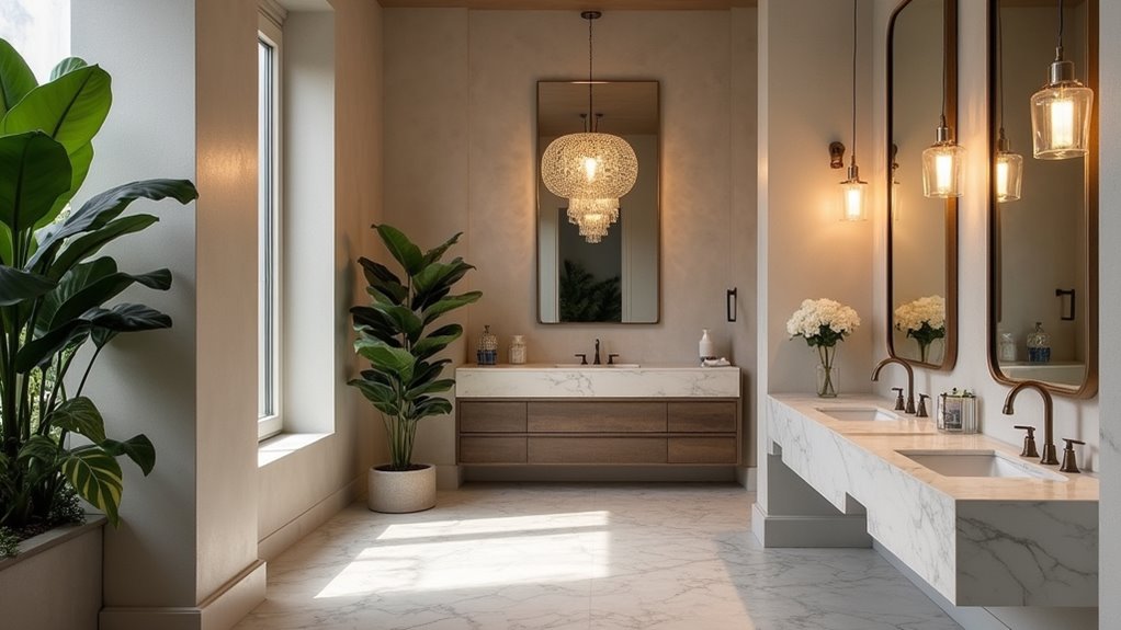 elegant modern bathroom lighting