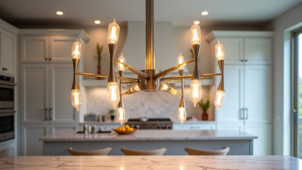 elegant nine light chandelier design