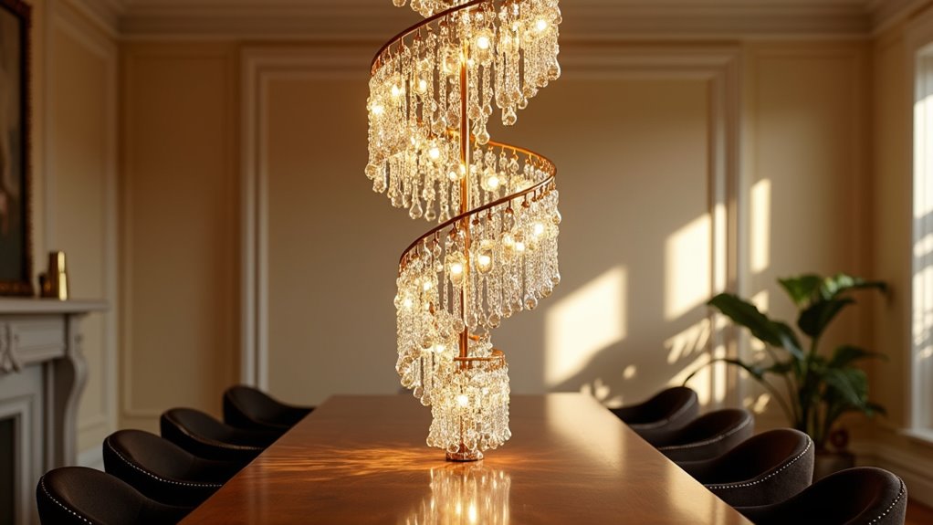 elegant spiral crystal lighting