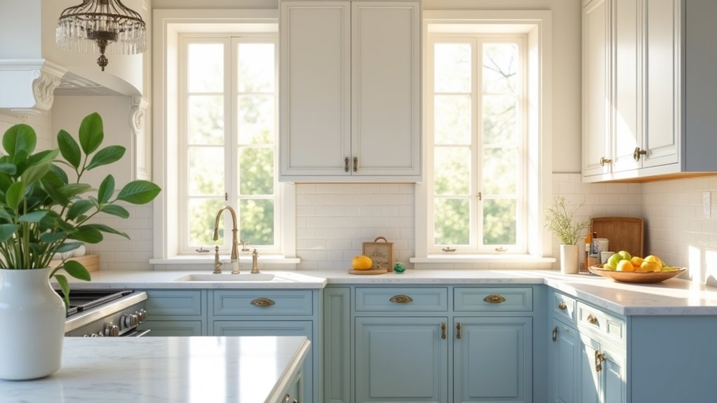 elegant white blue cabinetry designs