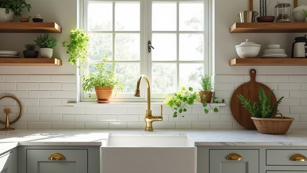 farmhouse light grey cabinetry