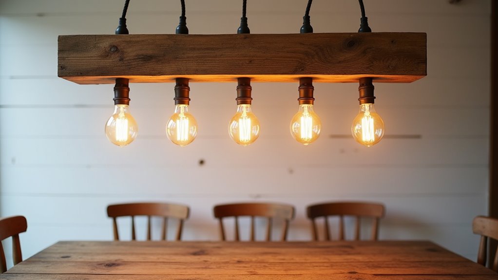 farmhouse style wood pendant
