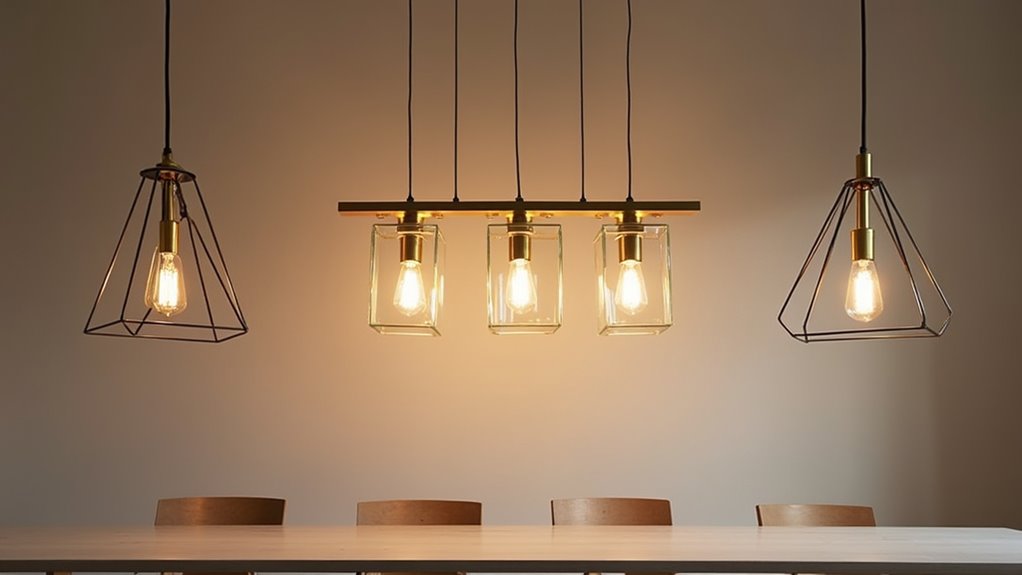 geometric brass chandeliers elegance