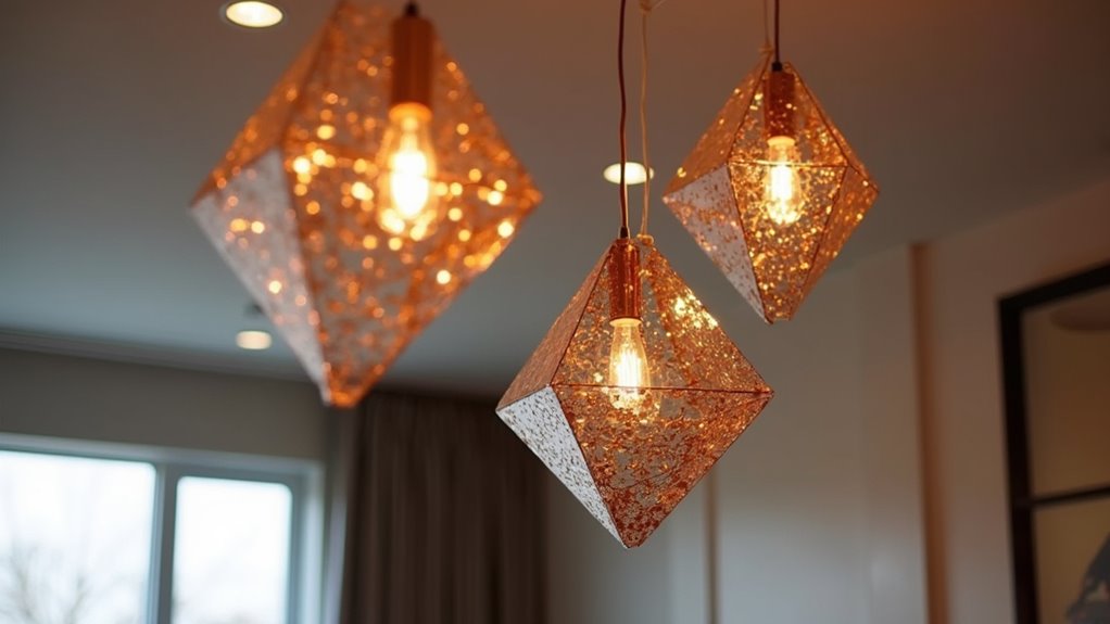 geometric copper lighting trends