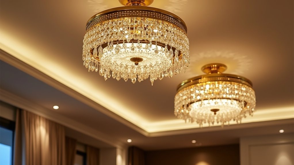 gold crystal living room centerpiece