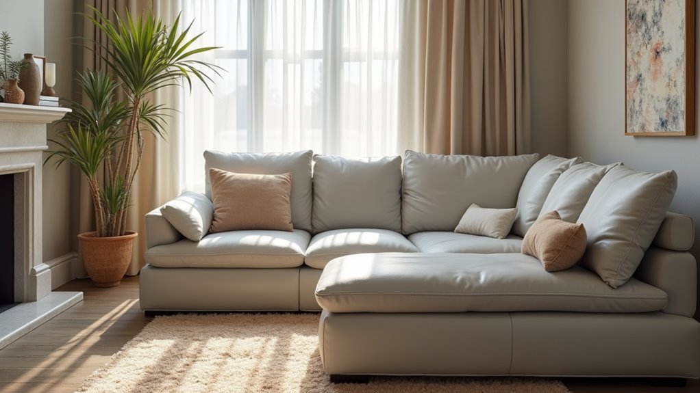 gray leather lounge set