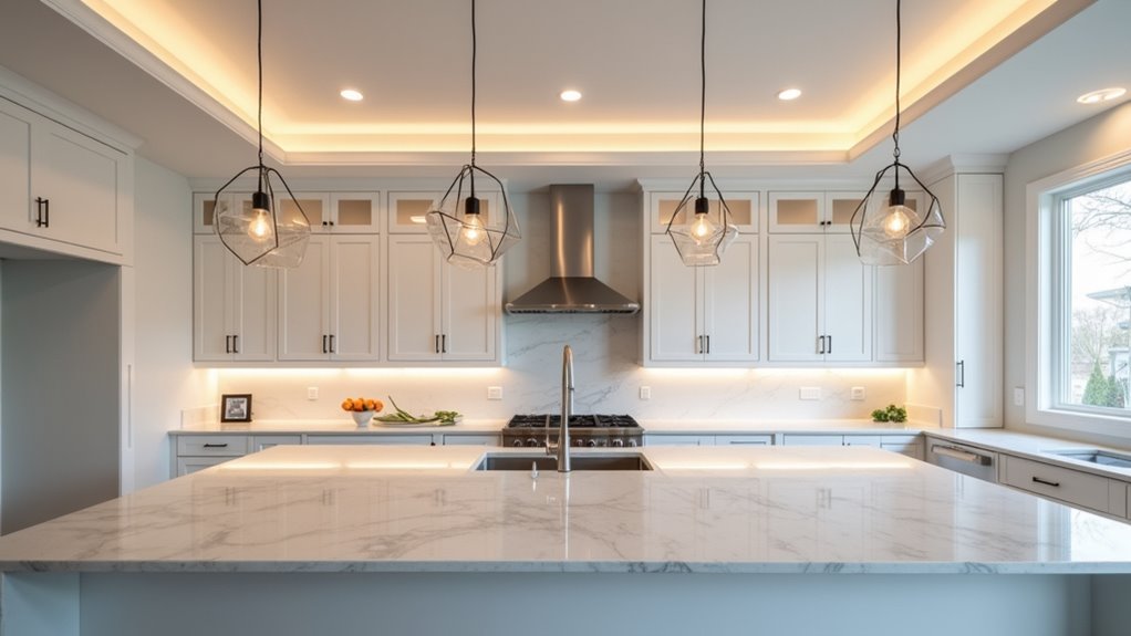 grid based kitchen lighting design
