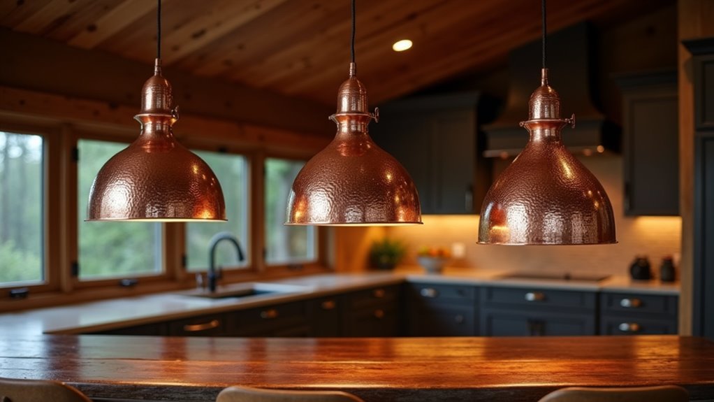 hammered copper pendant lights
