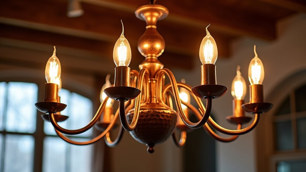 handcrafted rustic copper chandelier