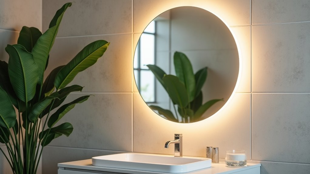illuminated modern bathroom mirror