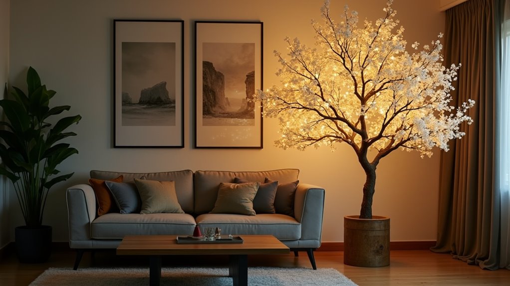 illuminated seasonal floral tree