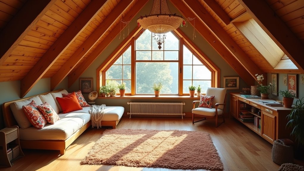 inviting attic ambiance design