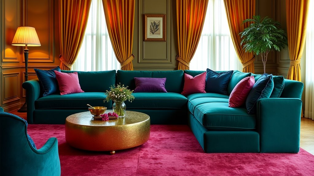 jewel tones enhance living spaces