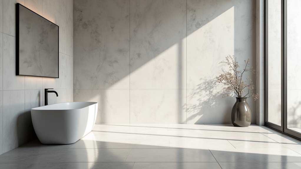 large gray tiles spacious ambiance