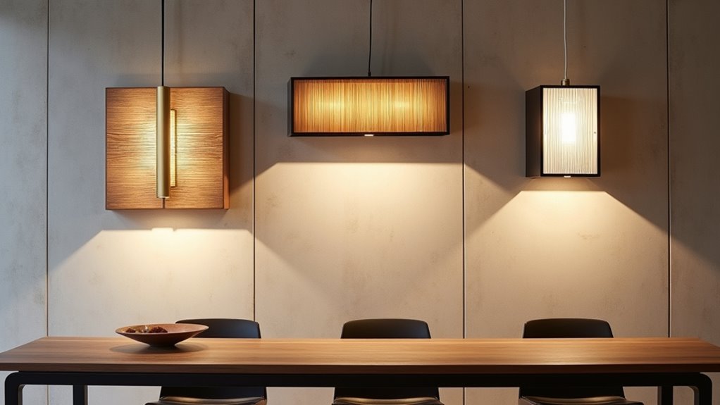 large rectangular dining lights