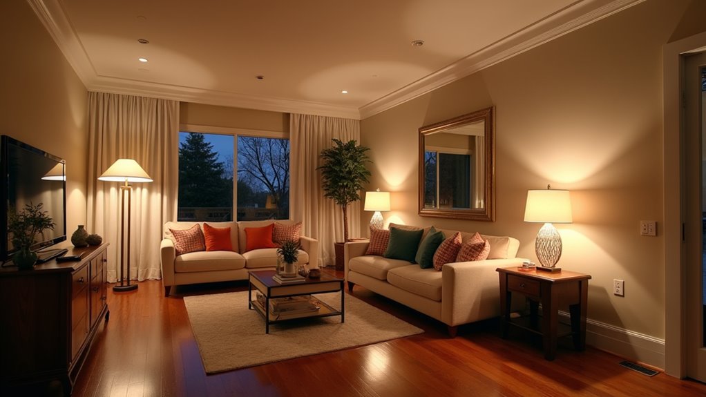 layered lighting enhances room brightness