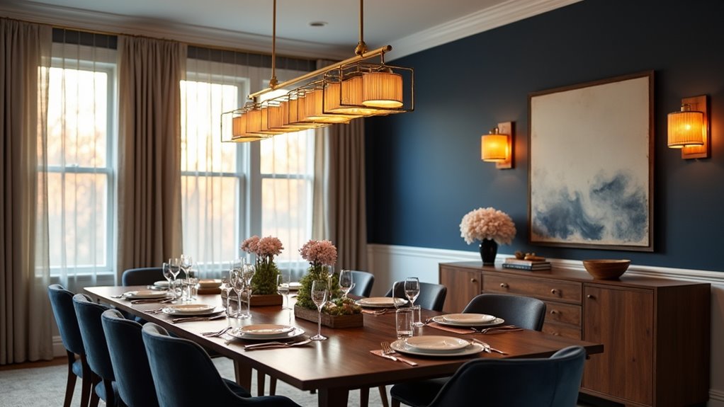 layered lighting for dining