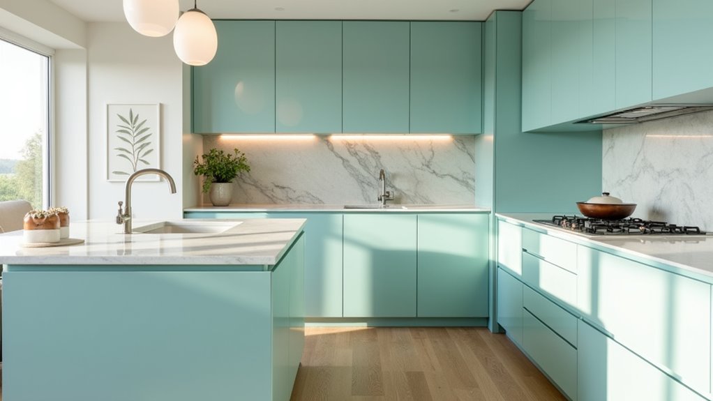 light aqua kitchen design