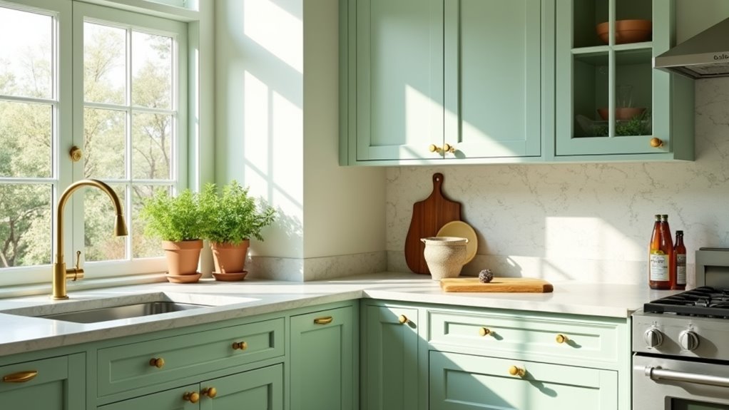 light green cabinet ideas