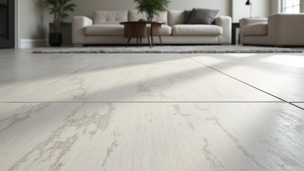 light grey floor tiles