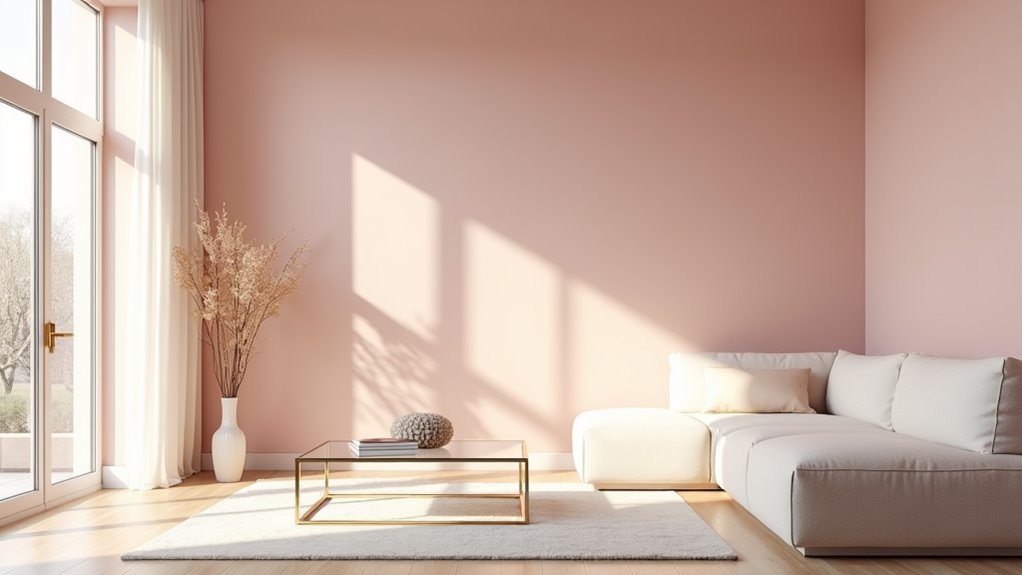 light pink walls enhance spaciousness