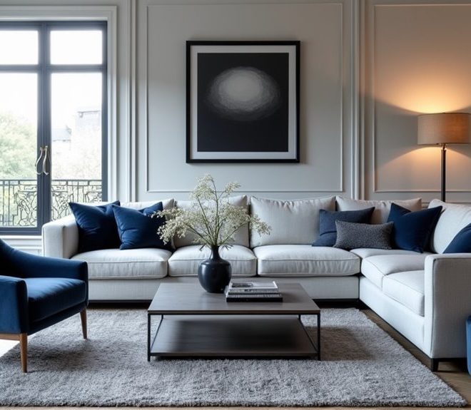 10 Stunning Light Gray and Navy Ideas for Your Living Room