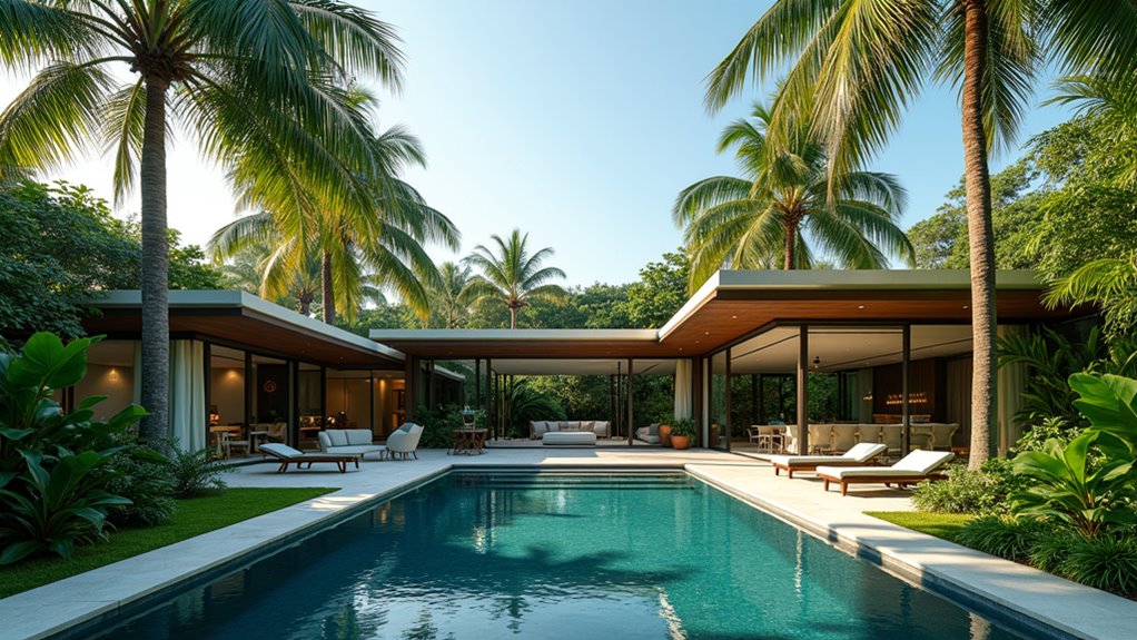 lush tropical greenery integration
