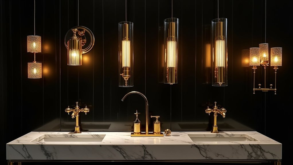 luxurious black gold lighting