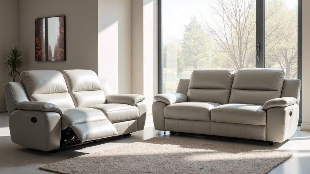 luxurious gray reclining sofas