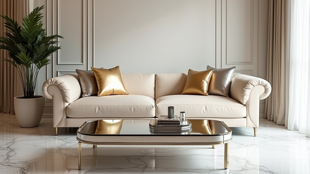 luxurious metallic accent details