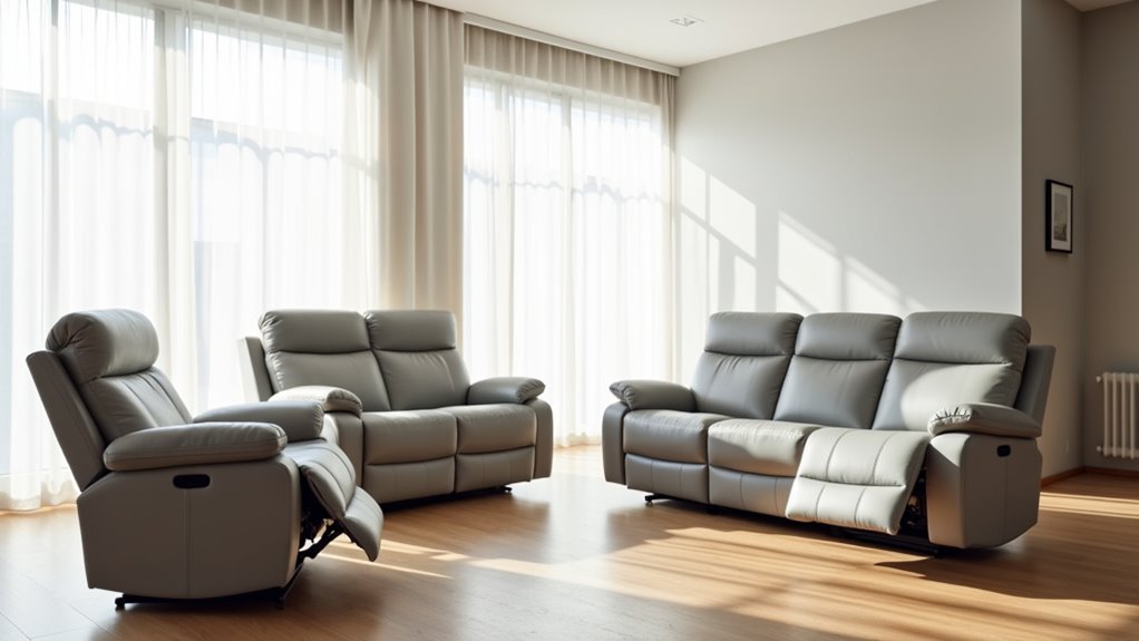 luxury gray reclining seating